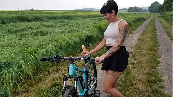 Show Premiere! Bicycle fucked in public horny warm Tube