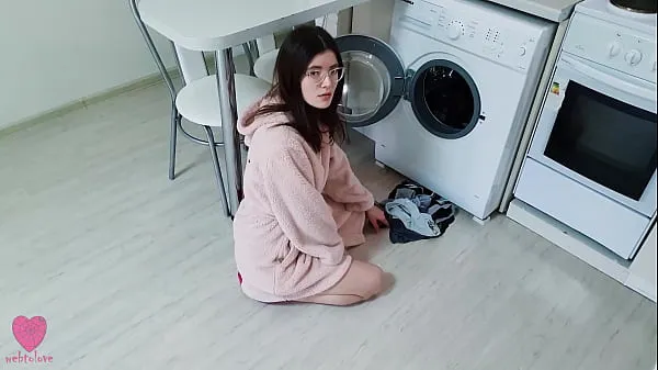 Show My girlfriend was NOT stuck in the washing machine and caught me when I wanted to fuck her pussy warm Tube