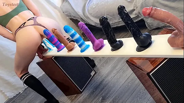 Show Choosing the Best of the Best! Doing a New Challenge Different Dildos Test (with Bright Orgasm at the end Of course warm Tube