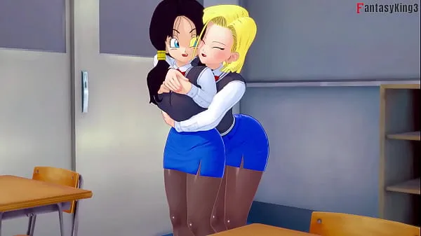 Android 18 and Videl lesbian sex | 2 | Dragon Ball Zex 4 | Watch the full 1hr movie sheer & PTRN: Fantasyking3 meleg cső megjelenítése